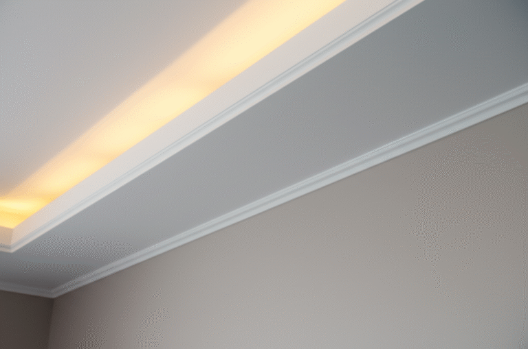 Sanca de gesso minimalista com iluminação indireta