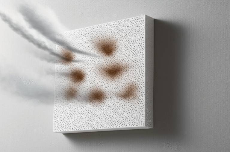 Gesso que respira absorvendo poluentes do ar.