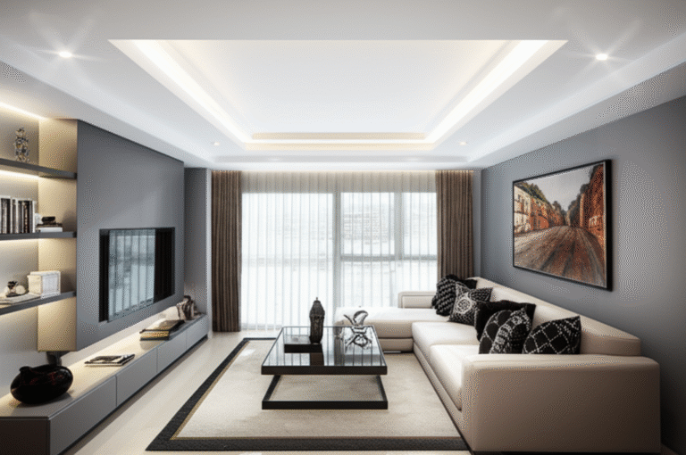 Sanca de Gesso com Iluminação Moderna Sala de estar moderna com sanca de gesso iluminada