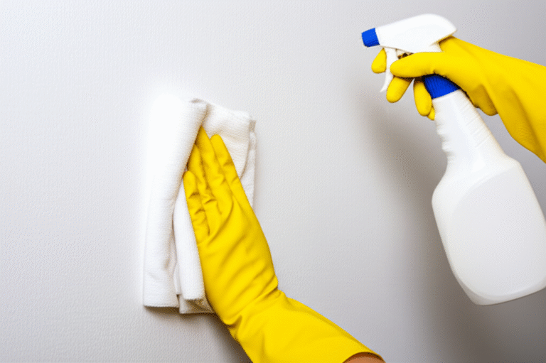 Limpeza Regular de Gesso para Alérgicos Pessoa limpando parede de gesso com pano úmido