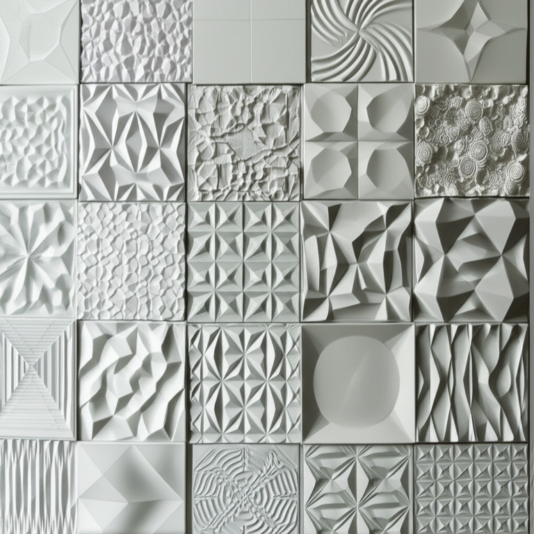 Modelos de Placas de Gesso 3D Variedade de placas de gesso 3D com diferentes designs.