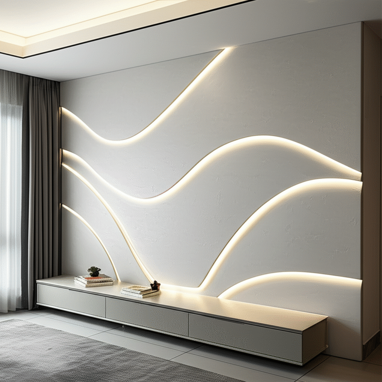 Gesso Sustentável Painel de gesso com design sustentável e iluminação embutida
