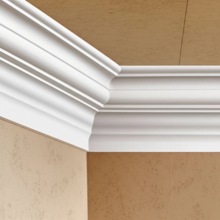 Acabamento de Gesso Impecável Detalhe de moldura de gesso com acabamento perfeito.