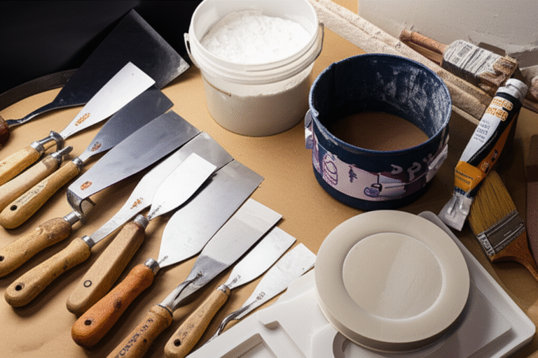Ferramentas Essenciais para Trabalhar com Gesso Kit de ferramentas para trabalhos com gesso.