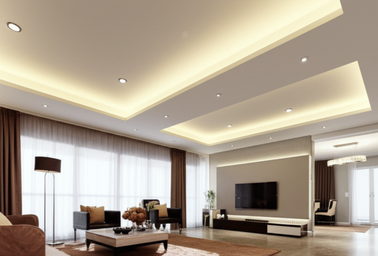 Sanca de Gesso na Sala Sala de estar com sanca de gesso iluminada