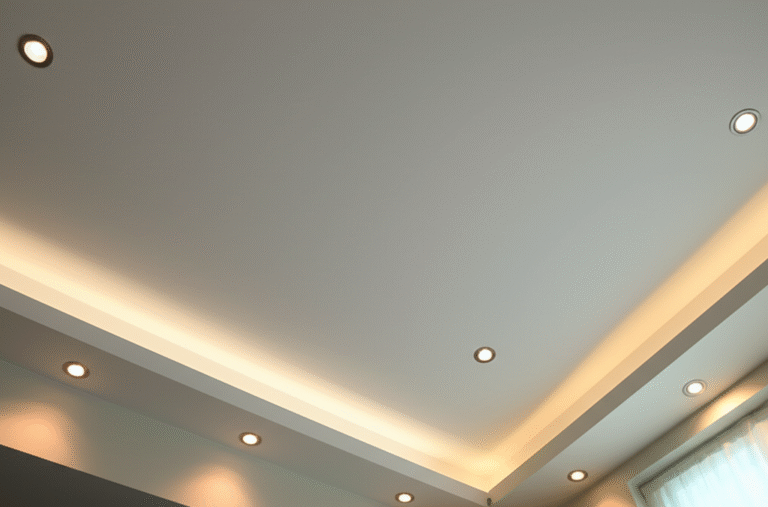 Forro de Gesso e Iluminação Embutida Forro de gesso com iluminação embutida escondendo fiação elétrica