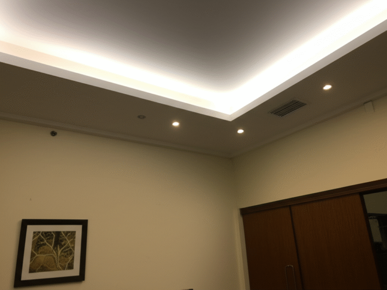 Sanca de Gesso e Iluminação Indireta Sanca de gesso com iluminação indireta em sala de estar