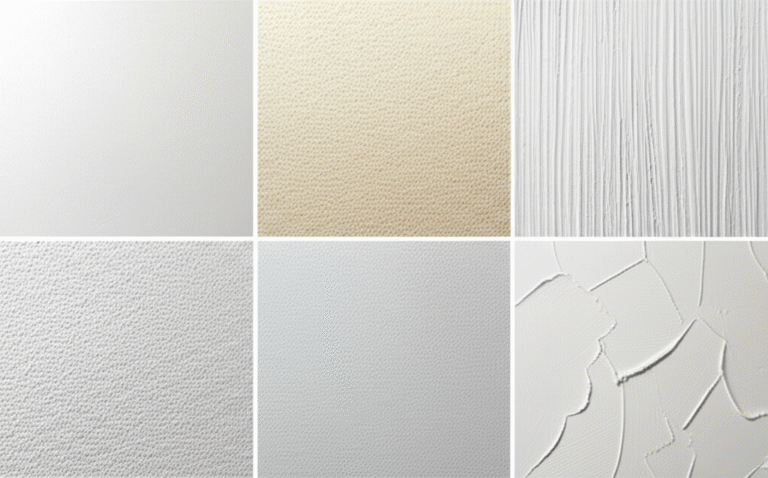 Amostras de diferentes texturas de gesso