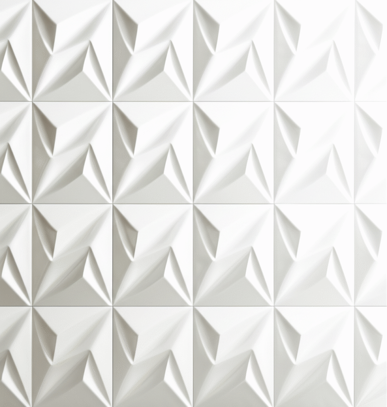 Painel de Gesso 3D Moderno Parede com painel de gesso 3D com design geométrico moderno.