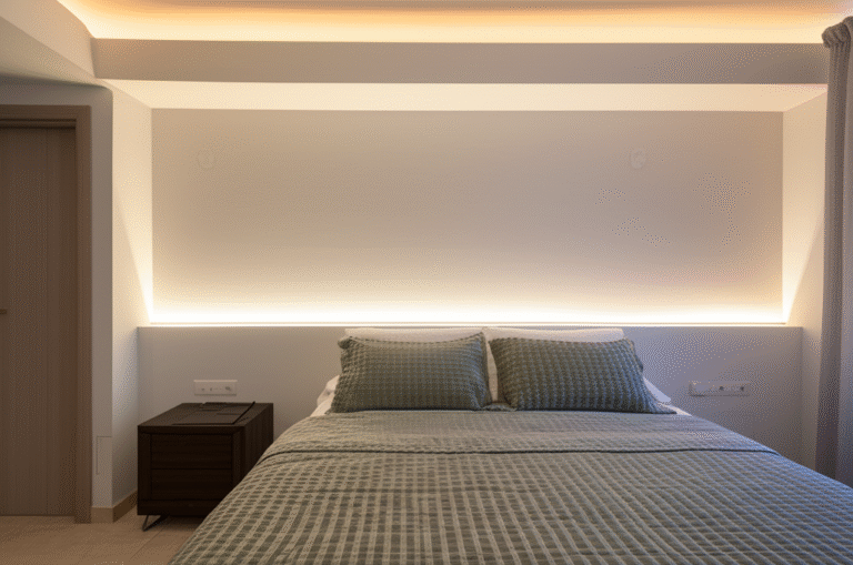 Quarto Relaxante com Luz Indireta Quarto com iluminação indireta relaxante
